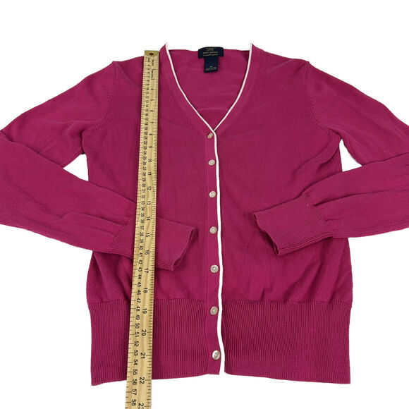 Brooks Brothers 346 100% Supima Cotton Cardigan Sweater x-Small Barbie Pink - Picture 6 of 8